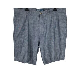 Polo Ralph Lauren Prospect Shorts Mens 38 Blue Chambray 100% Cotton Flat Front